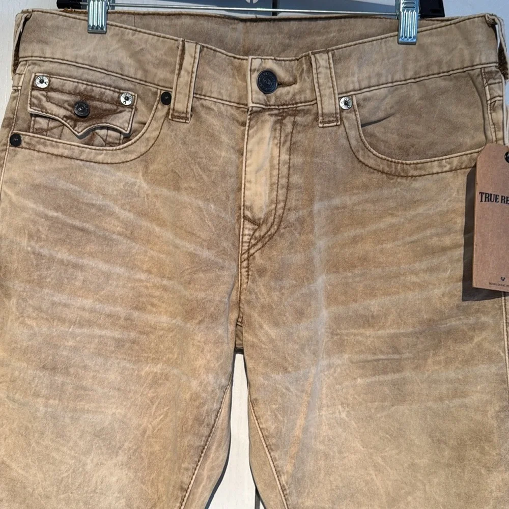 True Religion Ricky Straight Well Worn Twill Pants Sandstone Size 32 NWT